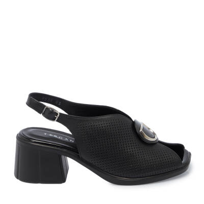 Siyah Deri Kadın Sandalet - K25Y1AY67960-A23 - 3