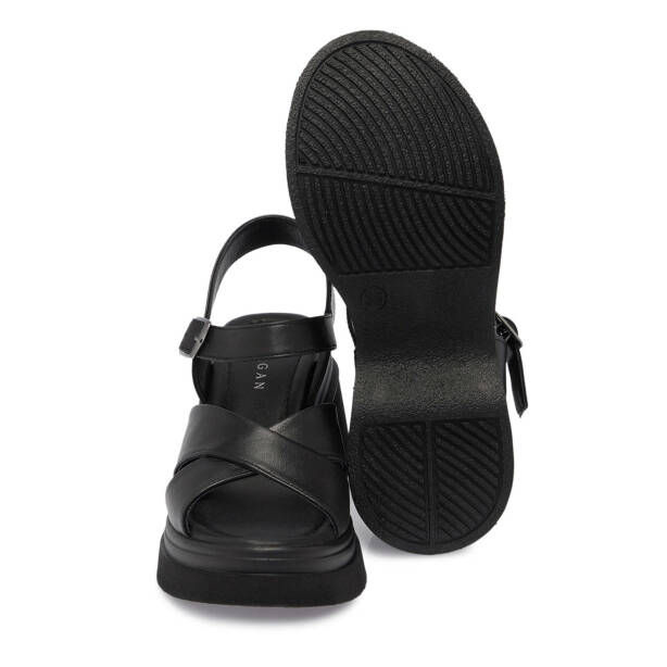 Siyah Hakiki Deri Kadın Sandalet - K25Y1SN67756-A23 - 4