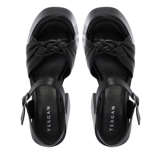 Siyah Hakiki Deri Kadın Sandalet - K25Y1SN67758-A23 - 5