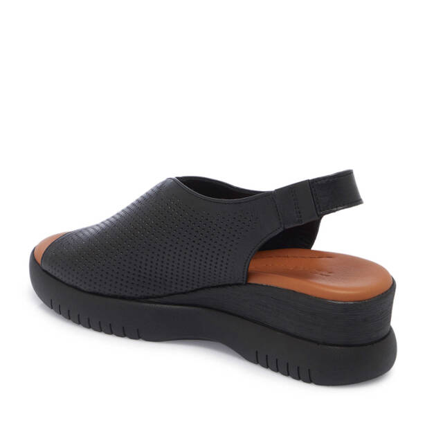 Siyah Hakiki Deri Kadın Sandalet - K25Y1SN67774-A23 - 3