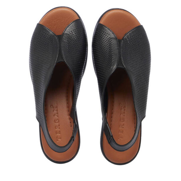 Siyah Hakiki Deri Kadın Sandalet - K25Y1SN67774-A23 - 5