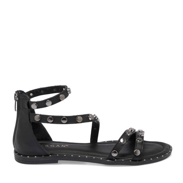 Siyah Hakiki Deri Kadın Sandalet - K25Y1SN67776-A23 - 1