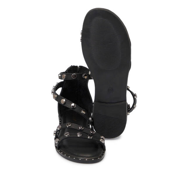 Siyah Hakiki Deri Kadın Sandalet - K25Y1SN67776-A23 - 4