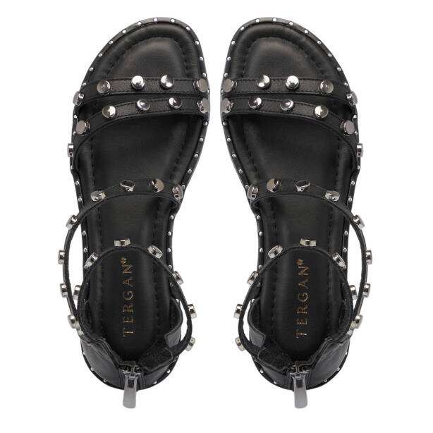 Siyah Hakiki Deri Kadın Sandalet - K25Y1SN67776-A23 - 5