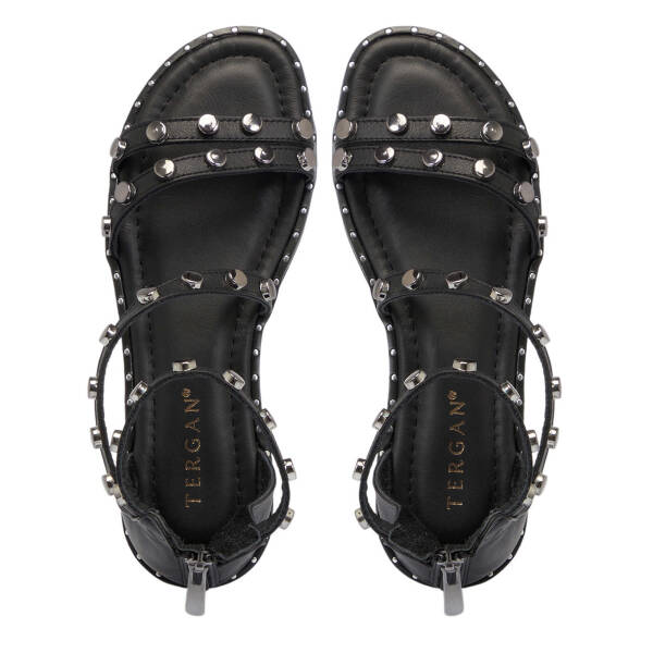 Siyah Hakiki Deri Kadın Sandalet - K25Y1SN67776-A23 - 5