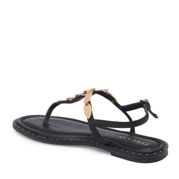 Siyah Hakiki Deri Kadın Sandalet - K25Y1SN67780-A23 - 3