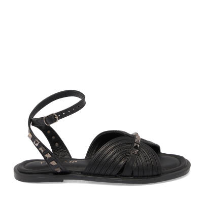 Siyah Deri Kadın Sandalet - K25Y1SN67783-A23 - 3