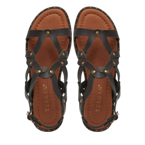 Siyah Hakiki Deri Kadın Sandalet - K25Y1SN67788-A23 - 5