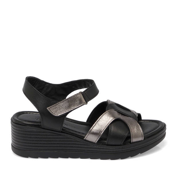 Siyah Hakiki Deri Kadın Sandalet - K25Y1SN67791-A23 