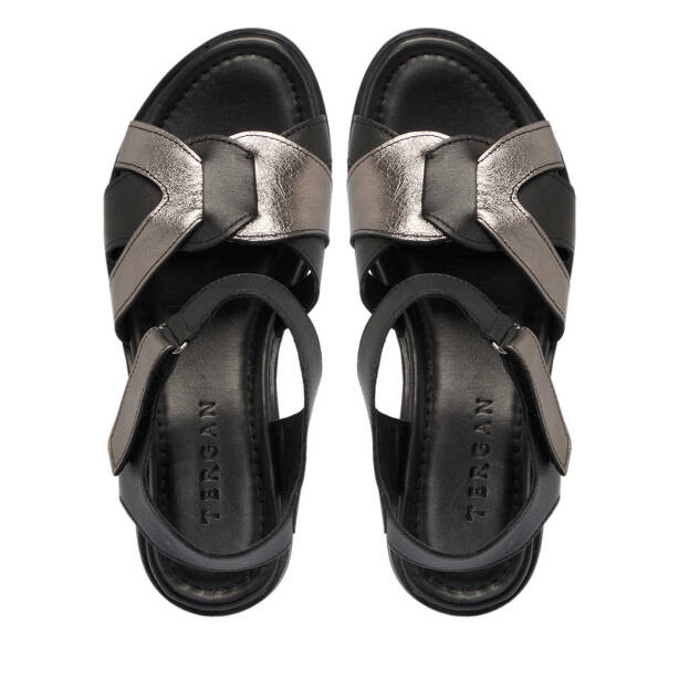 Siyah Hakiki Deri Kadın Sandalet - K25Y1SN67791-A23 - 5