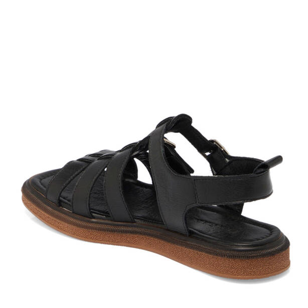 Siyah Hakiki Deri Kadın Sandalet - K25Y1SN67792-A23 - 3