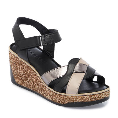 Siyah Deri Kadın Sandalet - K25Y1SN67835-A23 