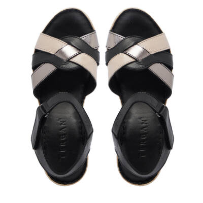 Siyah Deri Kadın Sandalet - K25Y1SN67835-A23 - 5