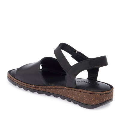 Siyah Deri Kadın Sandalet - K25Y1SN67837-A23 - 2