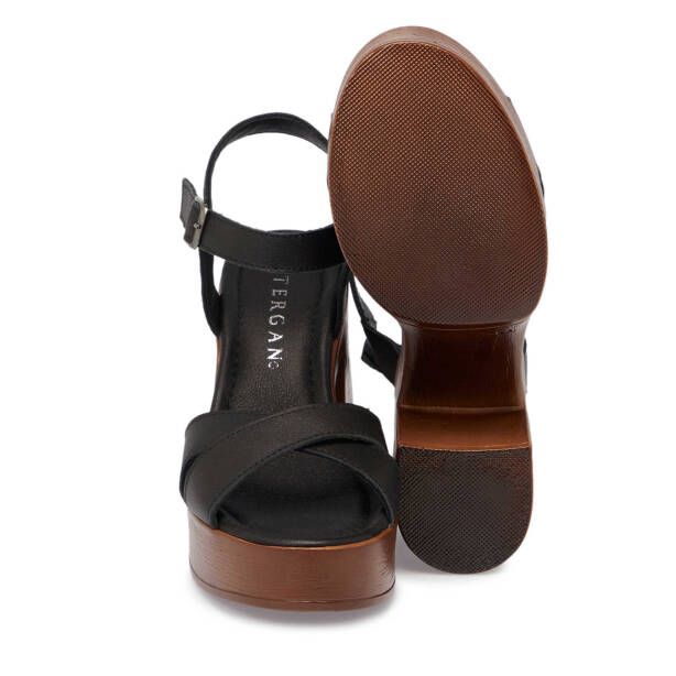Siyah Hakiki Deri Kadın Sandalet - K25Y1SN67859-A23 - 4