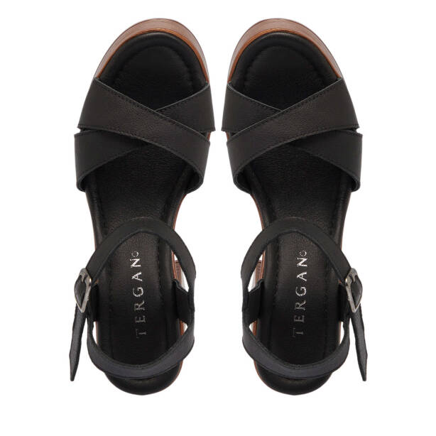 Siyah Hakiki Deri Kadın Sandalet - K25Y1SN67859-A23 - 5