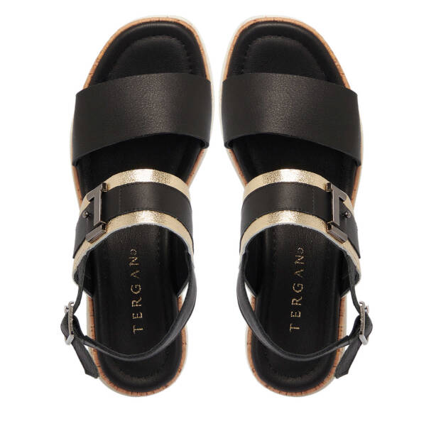 Siyah Deri Kadın Sandalet - K25Y1SN67860-A23 - Tergan