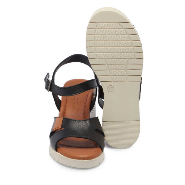 Siyah Hakiki Deri Kadın Sandalet - K25Y1SN67867-A23 - 4