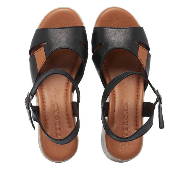 Siyah Hakiki Deri Kadın Sandalet - K25Y1SN67867-A23 - 5