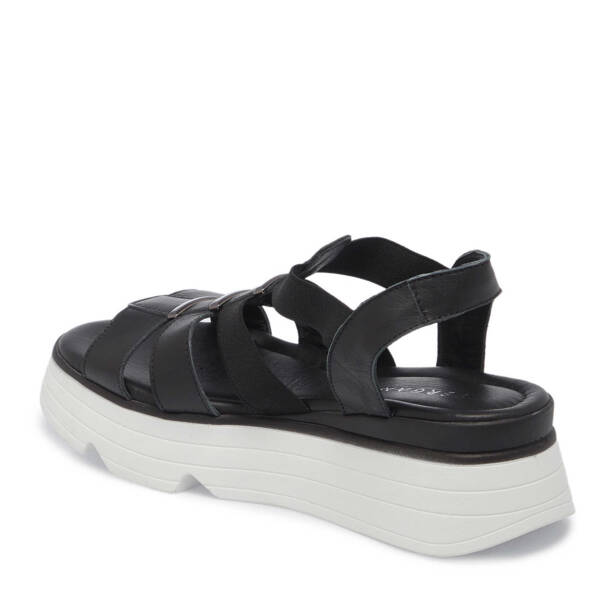 Siyah Hakiki Deri Kadın Sandalet - K25Y1SN67870-A23 - 3