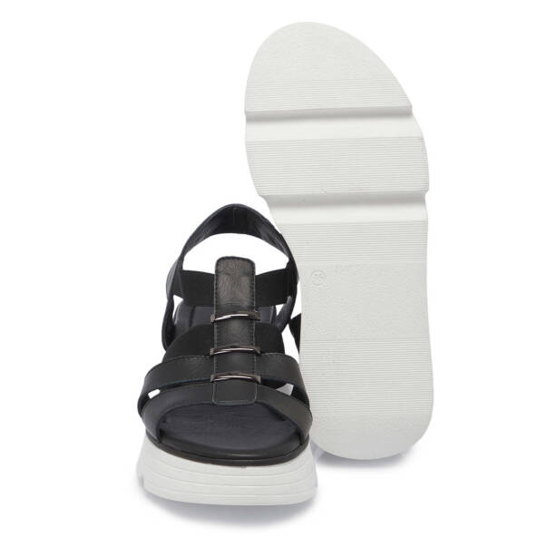 Siyah Hakiki Deri Kadın Sandalet - K25Y1SN67870-A23 - 4