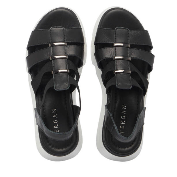 Siyah Hakiki Deri Kadın Sandalet - K25Y1SN67870-A23 - 5