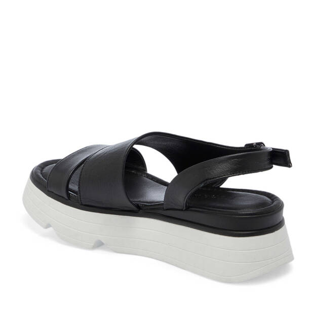 Siyah Hakiki Deri Kadın Sandalet - K25Y1SN67881-A23 - 3