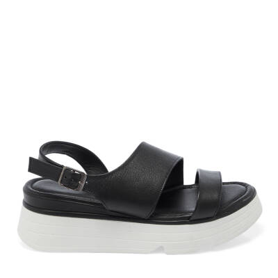 Siyah Deri Kadın Sandalet - K25Y1SN67881-A23 - 3