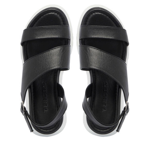 Siyah Hakiki Deri Kadın Sandalet - K25Y1SN67881-A23 - 5