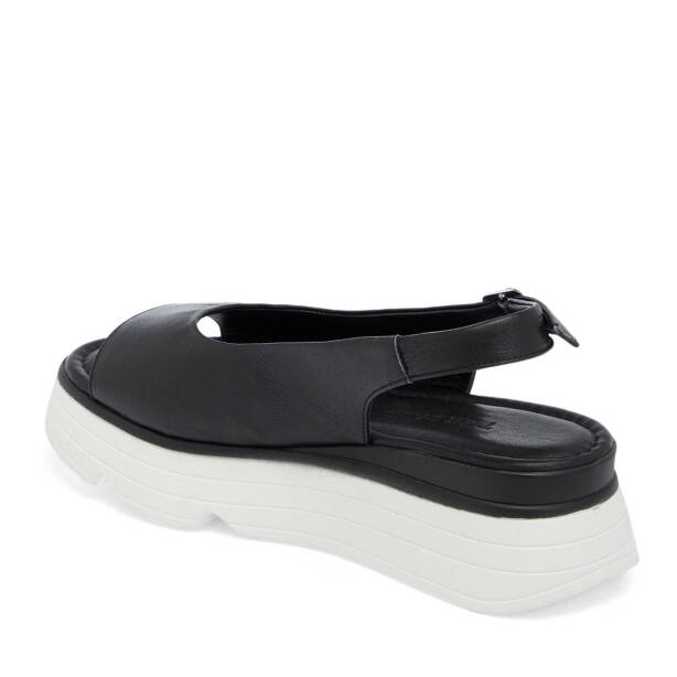 Siyah Hakiki Deri Kadın Sandalet - K25Y1SN67882-A23 - 3