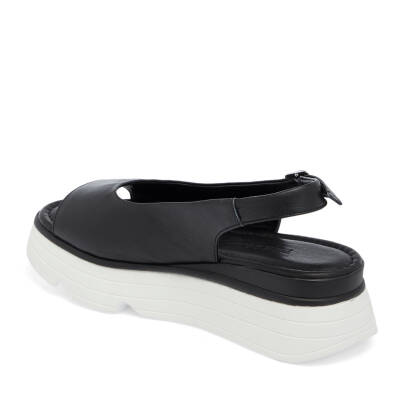 Siyah Deri Kadın Sandalet - K25Y1SN67882-A23 - 2