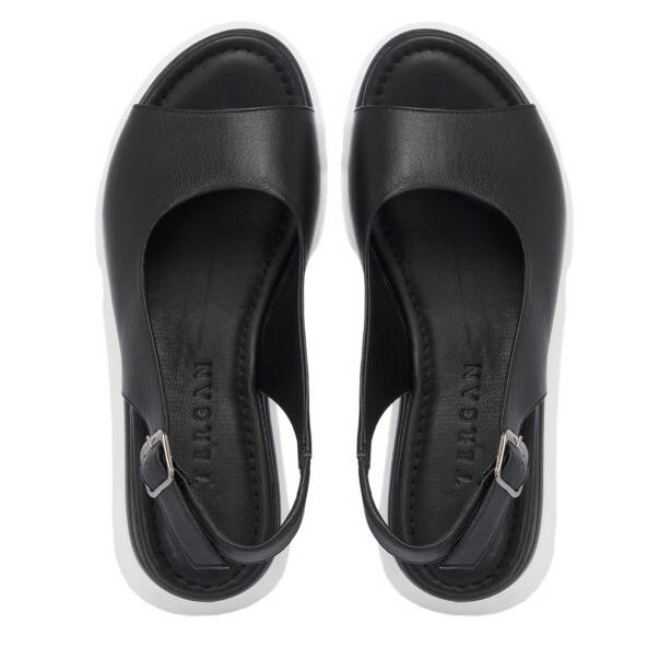 Siyah Hakiki Deri Kadın Sandalet - K25Y1SN67882-A23 - 5