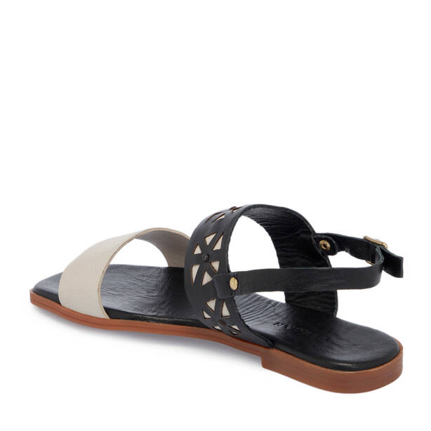 Siyah Deri Kadın Sandalet - K25Y1SN67889-A23 - Tergan