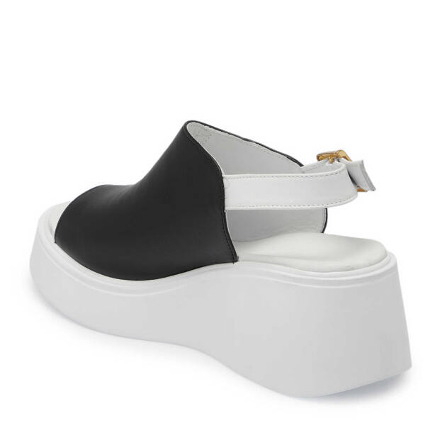 Siyah Hakiki Deri Kadın Sandalet - K25Y1SN67890-A23 - 3