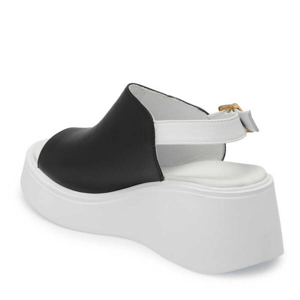 Siyah Hakiki Deri Kadın Sandalet - K25Y1SN67890-A23 - 3