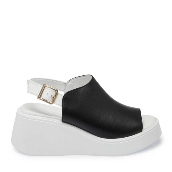 Siyah Hakiki Deri Kadın Sandalet - K25Y1SN67890-A23 - 1