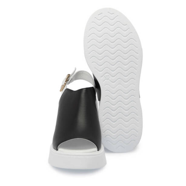 Siyah Hakiki Deri Kadın Sandalet - K25Y1SN67890-A23 - 4