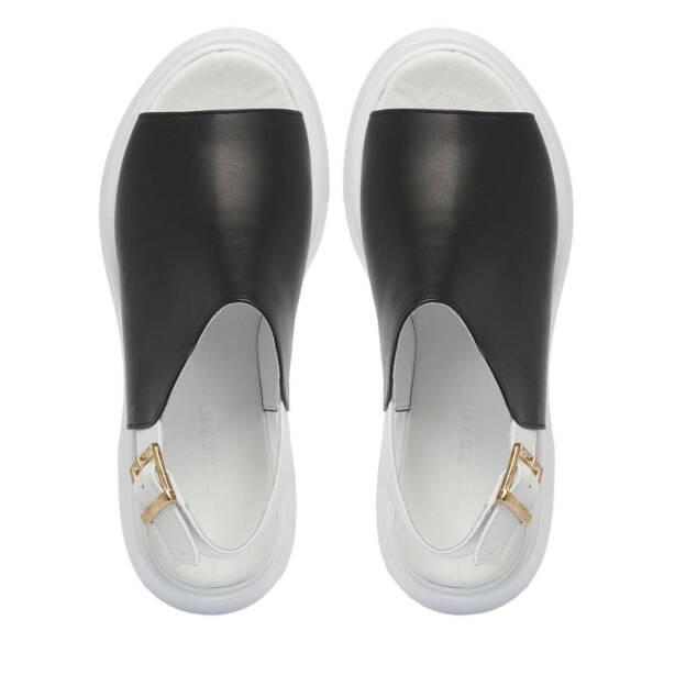 Siyah Hakiki Deri Kadın Sandalet - K25Y1SN67890-A23 - 5