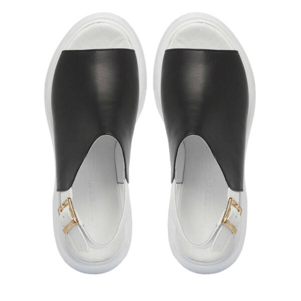 Siyah Hakiki Deri Kadın Sandalet - K25Y1SN67890-A23 - 5