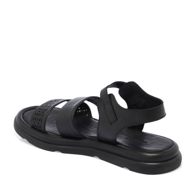 Siyah Hakiki Deri Kadın Sandalet - K25Y1SN67892-A23 - 3