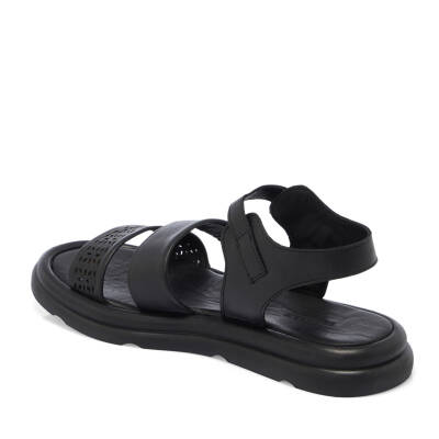 Siyah Deri Kadın Sandalet - K25Y1SN67892-A23 - 2