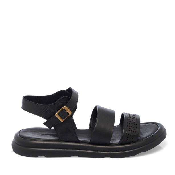 Siyah Hakiki Deri Kadın Sandalet - K25Y1SN67892-A23 - 1