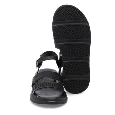 Siyah Deri Kadın Sandalet - K25Y1SN67892-A23 - 4