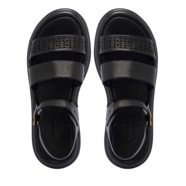 Siyah Hakiki Deri Kadın Sandalet - K25Y1SN67892-A23 - 5