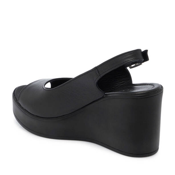 Siyah Hakiki Deri Kadın Sandalet - K25Y1SN67920-A23 - 3