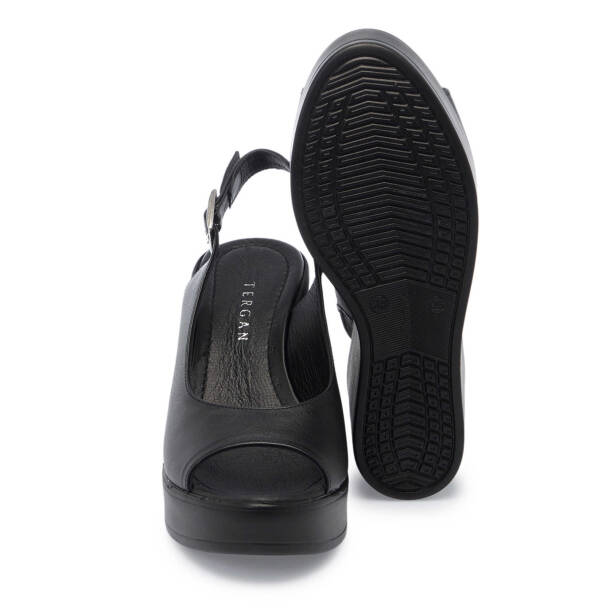 Siyah Hakiki Deri Kadın Sandalet - K25Y1SN67920-A23 - 4