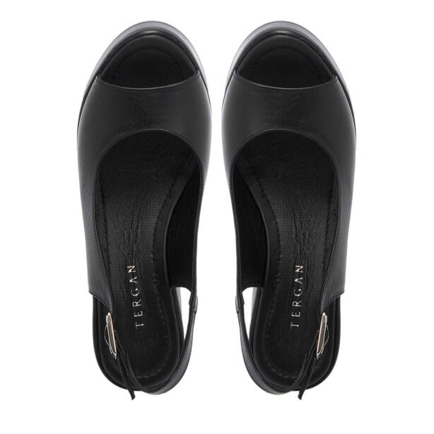 Siyah Hakiki Deri Kadın Sandalet - K25Y1SN67920-A23 - 5