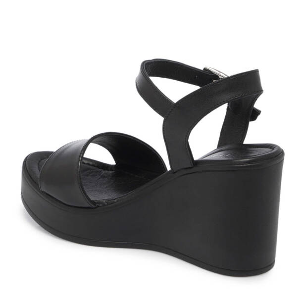 Siyah Hakiki Deri Kadın Sandalet - K25Y1SN67921-A23 - 3