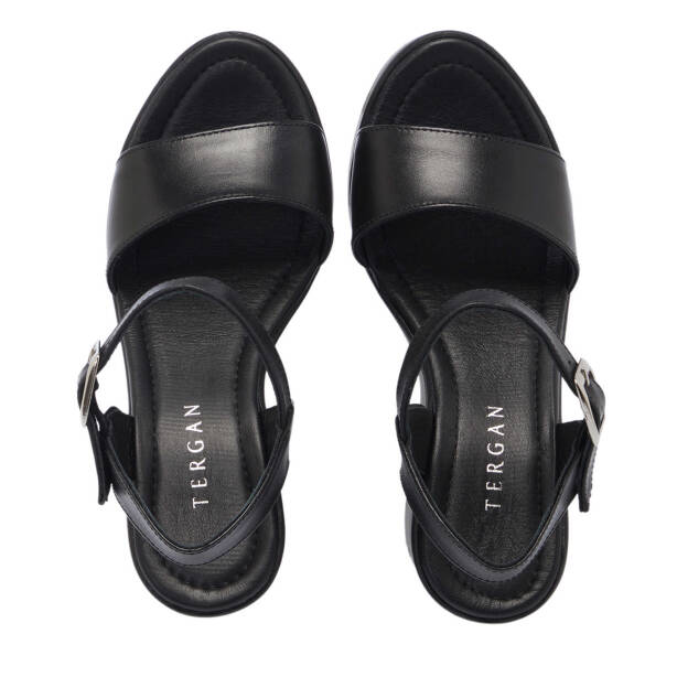 Siyah Hakiki Deri Kadın Sandalet - K25Y1SN67921-A23 - 5