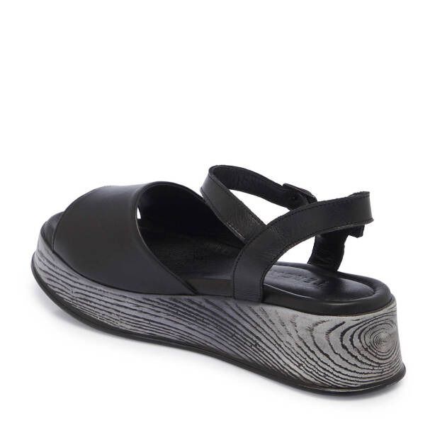 Siyah Hakiki Deri Kadın Sandalet - K25Y1SN67926-A23 - 3